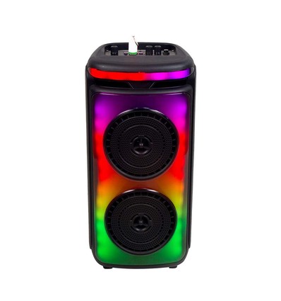 400W Genopladelig Højttaler - 1 Trådet Mikrofon, RF Kontrolhåndtag, 2x6.5 Tommer