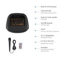 400W Genopladelig Højttaler - 1 Trådet Mikrofon, RF Kontrolhåndtag, 2x6.5 Tommer