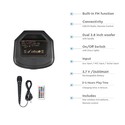 600W genopladelig højttaler - 1 trådet mikrofon, RF kontrolhåndtag, 2x8 tommer