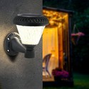 LED Solcelle Væglampe - RF-styring, CCT 3i1, Sort, IP44, 160x230mm