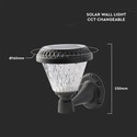 LED Solcelle Væglampe - RF-styring, CCT 3i1, Sort, IP44, 160x230mm