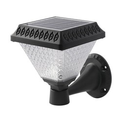 Elmateriel LED Solcelle Væglampe - RF-Kontrol, CCT, 3-i-1, Sort Hus, IP44, 160x160x230mm.