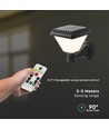 0,8W Solara LED væglampe med solcelle og fjernbetjening - CCT, IP44, sort, inkl. sensor