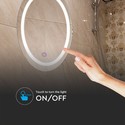 LED Spejllys 25W - Rundt, Touch Afbryder, CCT Justerbar, 600mm