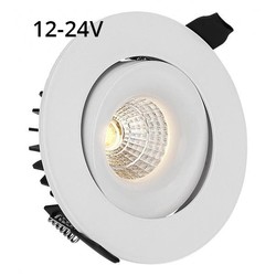 LED downlights LEDlife 6W indbygningsspot - Hul: Ø7,5 cm, Mål: Ø9 cm, RA90, hvid kant, dæmpbar, 12-24V