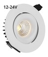9W Ø11,5cm indbygningsspot RA90 - 12V-24V, Hul: Ø9,5 cm, Mål: Ø11,5 cm, Hvid kant