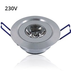 LED downlights 1W indbygningsspot - Hul: Ø4,4-4,8 cm, Mål: Ø5,2 cm, 2,2 cm høj, 230V