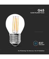 E27 4W LED kronepære - G45, filament, 400lm, 6500K, kold hvid