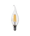 E14 4W LED flammepære - Kultråd, kertepære med twist og flamme facon, 4000K