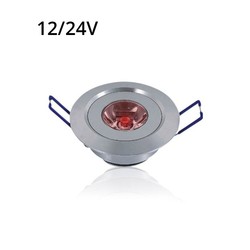 LED downlights LEDlife 1W indbygningsspot med rødt lys - Hul: Ø4,4 cm, Mål: Ø5,2 cm, 2,2 cm høj, dæmpbar, 12V/24V