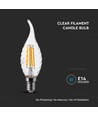E14 4W LED flammepære - Kultråd, kertepære med twist og flamme facon, 4000K