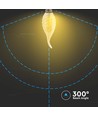 E14 4W Filament LED kronepære - Candle tip, amber glas, 2200K, Ø3,5cm