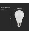 3 stk. E27 10,5W LED pære - A60, mat glas, 4000K, 1055lm, 3-pak