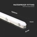 48W LED vandtæt lampe - 150cm, Samsung chip, sensor, mælkeagtigt dæksel, SS clips, 6400K.