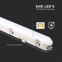 48W LED vandtæt lampe - 150cm, Samsung chip, sensor, mælkeagtigt dæksel, SS clips, 6400K.