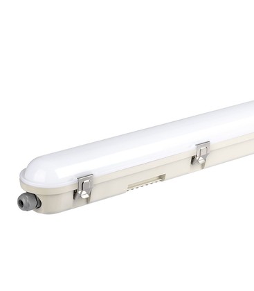 48W LED WP Lampe 150cm - Samsung Chip, EM Kit, Mælkeagtigt Dæksel, SS Clips, 4000K
