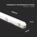 48W LED WP Lampe 150cm - Samsung Chip, EM Kit, Mælkeagtigt Dæksel, SS Clips, 4000K