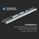 48W LED WP Lampe 150cm - Samsung Chip, EM Kit, Mælkeagtigt Dæksel, SS Clips, 4000K
