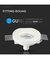 GU10 Gips Lampe Rundt - hvid