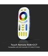 Touch fjernbetjening til RGB+CCT LED strips - 4 zoner, hvid, touch kontrol