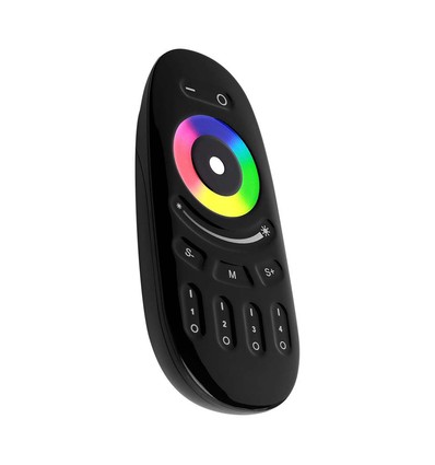 Touch fjernbetjening til RGB+W - Sort, 4 zoner, 2.4GHz, batteridrevet