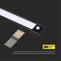 2W skabslys - LED, PIR sensor, 3000K, sort, IP20