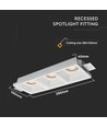 3xGU10 indbygningsspot i gips - Firkantet, hvid, uden lyskilde, hulmål: 285x105mm