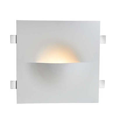 G9 gips væglampe - Firkantet, hvid, uden lyskilde