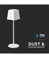 Opladelig LED bordlampe Inde/ude - Hvid, touch dæmpbar, IP54, varm hvid lys