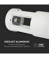 10W LED havelampe / væglampe, 25cm - IP65, hvid krop, 1000lm, 6400K, udendørs