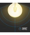 E27 12W G125 LED filament pære - Amber glas, 2200K, 1350lm, 300° lysspredning