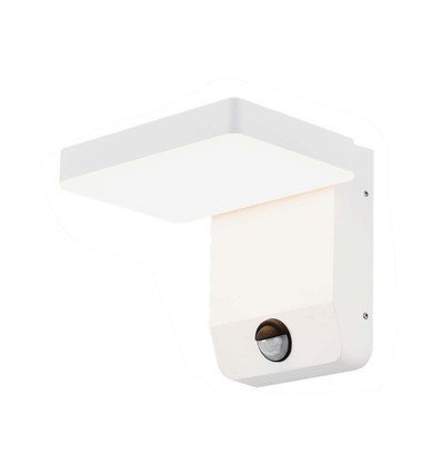 17W hvid kvadratisk væglampe med sensor - 2580lm, IP65, 4000K, PIR sensor