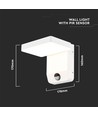 17W hvid kvadratisk væglampe med sensor - 2580lm, IP65, 4000K, PIR sensor