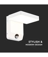 17W LED væglampe med sensor, hvid - 2580lm, IP65, 4000K, firkantet, PIR sensor