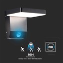 17W Væglampe - LED med sensor, 3000K, sort hus, kvadratisk, IP65
