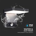 17W Væglampe - LED med sensor, 3000K, sort hus, kvadratisk, IP65