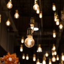 G125 LED pære - 6W, dobbelt spiral, kultråd, amber glas, 1800K, E27