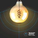 G125 LED pære - 6W, dobbelt spiral, kultråd, amber glas, 1800K, E27