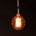 G125 LED ART 4W E27 - Kultrådspære med ravfarvet glas, 1800K.