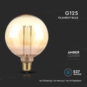 G125 LED ART 4W E27 - Kultrådspære med ravfarvet glas, 1800K.