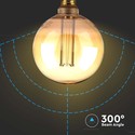 G125 LED ART 4W E27 - Kultrådspære med ravfarvet glas, 1800K.