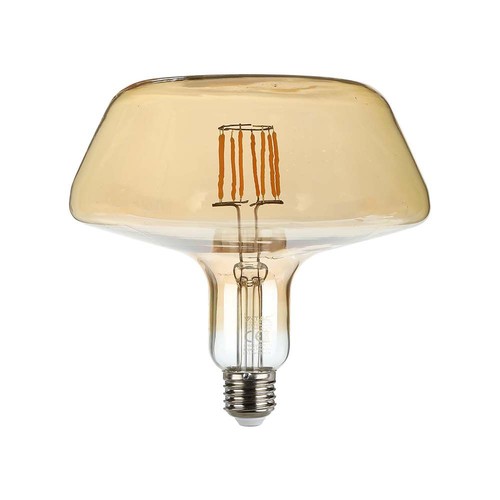 E27 8W LED filament pære - Amber glas, 620lm, 2200K, 300° lysspredning