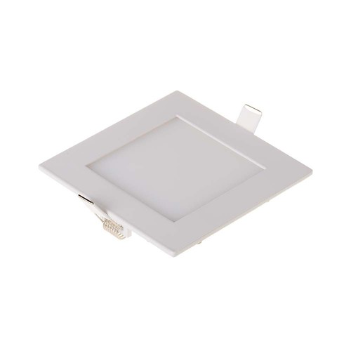 6W Firkantet LED indbygningspanel - 490lm, 6400K, Hul: 11cm, Mål: 12x12cm, inkl. driver