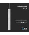 GU10 pendel, Ø6x50cm - Hvid, indendørs
