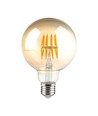 V-Tac G95 8W LED globepære - Kultråd, Ø9,5 cm, ravfarvet glas, ekstra varm hvid, 2200K, E27