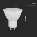 Smart Spotlight GU10 - 4.8W, plast, RF kontrol 24 knapper, RGB+3000K, dæmpbar.