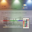 4.8W Smart Kertepære E14 - Pære RF Kontrol 24 Knapper, RGB+4000K, Dæmpbar