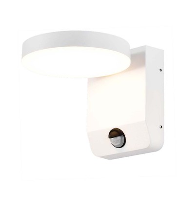 17W Rund LED væglampe med sensor - IP65, 2480lm, hvid, PIR bevægelsessensor, 4000K