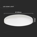 18W LED Dome Lys - Mikrobølge Sensor, 3000K, Rund, Hvid Ramme, IP44.