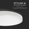 18W LED Dome Lys - Mikrobølge Sensor, 3000K, Rund, Hvid Ramme, IP44.